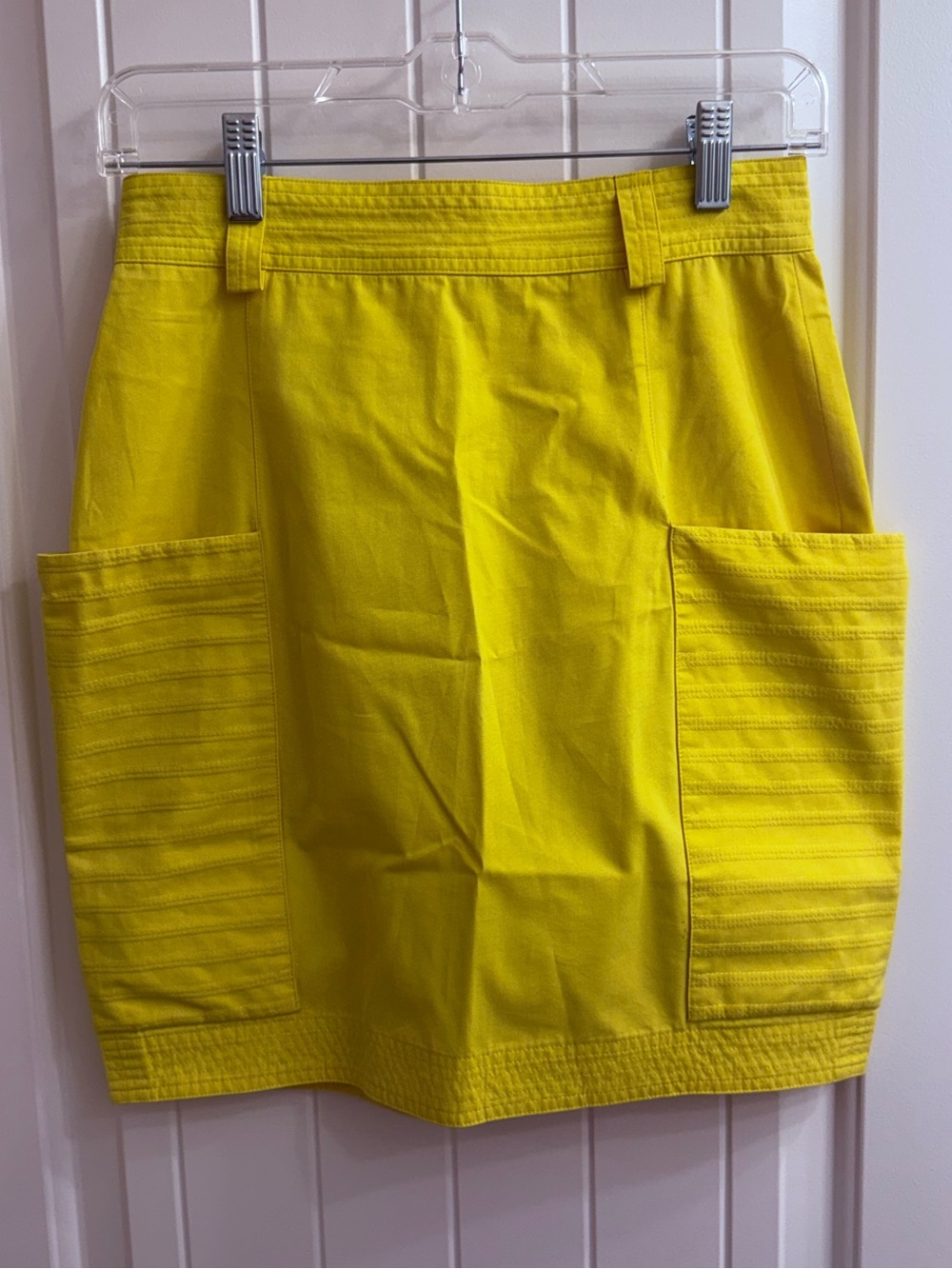 Vintage Versace Yellow Pocket Mini Skirt sz 26